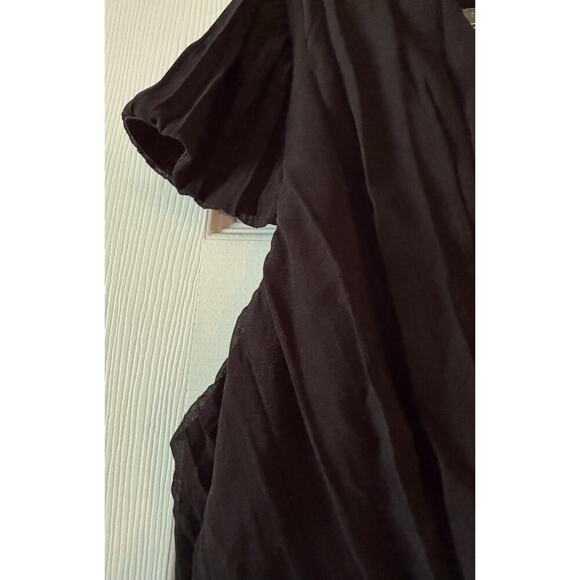 R & M Richards Black Cap Sleeve Lace Open Back Party Dress Gowns Plus Size 16 - Picture 3 of 7